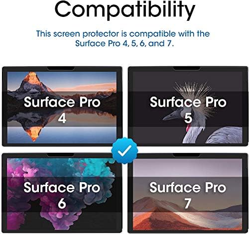 טנטק [מגן מסך 3-חבילות עבור Surface Pro 7/Pro 6/Pro/Pro 4,12.3 אינץ ', זכוכית מחוסמת, צלול במיוחד,